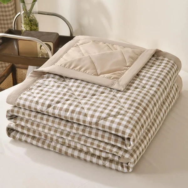 Trapunta estiva Trapunta estiva fresca Trapunta per condizionatore d'aria Trapunte scozzesi delicate sulla pelle Coperta doppia morbida e confortevole traspirante 1