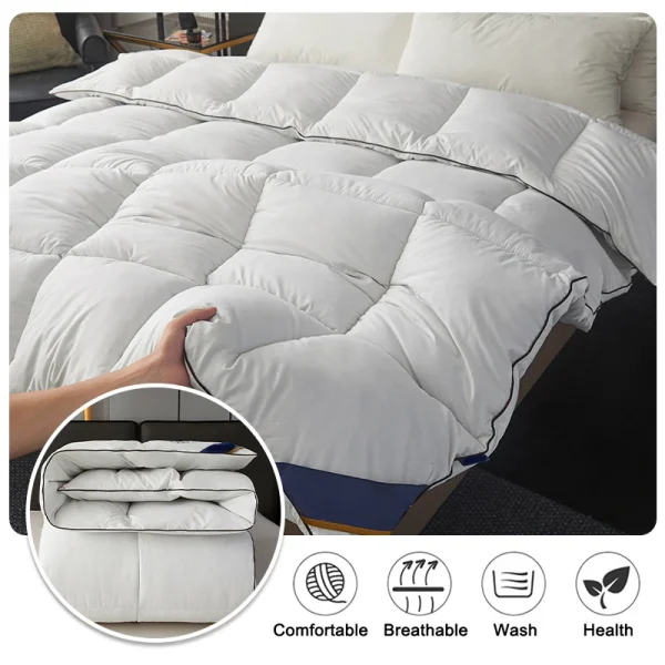 Piumino invernale caldo addensato 100% cotone Imbottitura viso Trapunte in fibra 150x200 cm Piumino bianco per dormire a casa 1pz 2