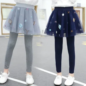 2025 nuova primavera autunno TUTU gonna leggings ragazze bambini pantaloni casual comodi vestiti carini per bambini abbigliamento per bambini 1