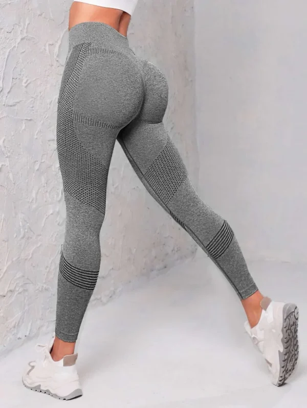 Leggings sportivi con cintura larga senza cuciture - immagine 6