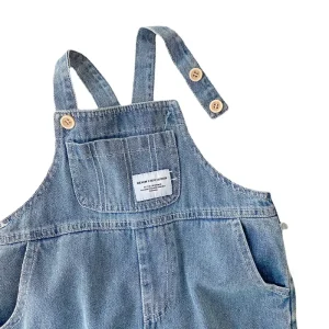 2023 Autunno Primavera Nuovo In Bambini Neonati maschi Patch Salopette di jeans Bambino 95% Tute di cotone Abbigliamento per bambini Pagliaccetto infantile 1
