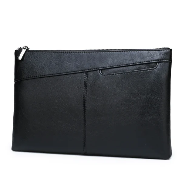 Pochette da giorno per uomo d'affari alla moda Borsa per soldi in pelle PU di alta qualità Borsa per telefono con custodia per porta carte maschile casual 1