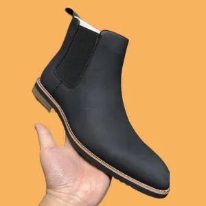 Nuovi stivali Chelsea neri per uomo stivaletti da lavoro stivaletti da uomo Slip-On con punta tonda gialla taglia 38-46 spedizione gratuita 1