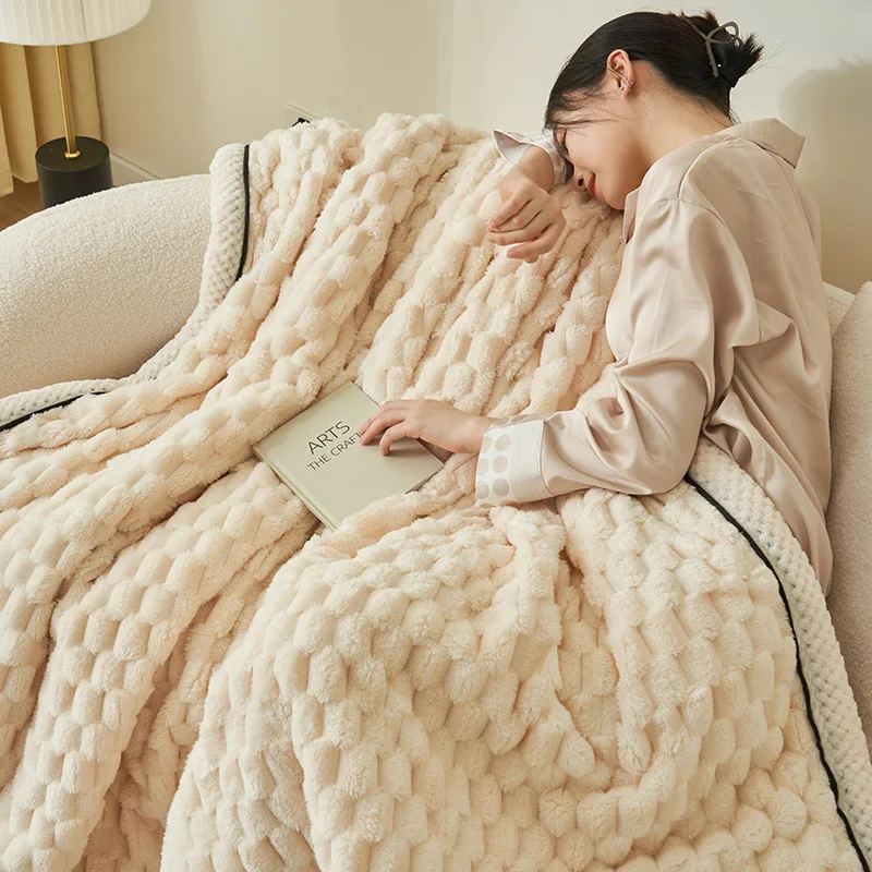 Coperta soffice autunnale in velluto tartaruga Coperta doppia per letto singolo Coperta autunnale calda morbida rosa Letto queen size Manta Para divano 3