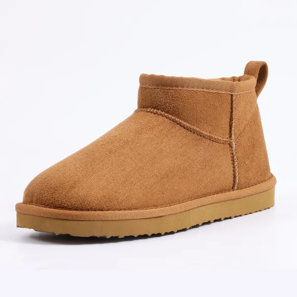 Shevalues Stivali da neve soffici in pelliccia calda per donna Antiscivolo Comodi da uomo Stivali da neve classici in peluche per esterni Scarpe invernali in cotone per la casa 1