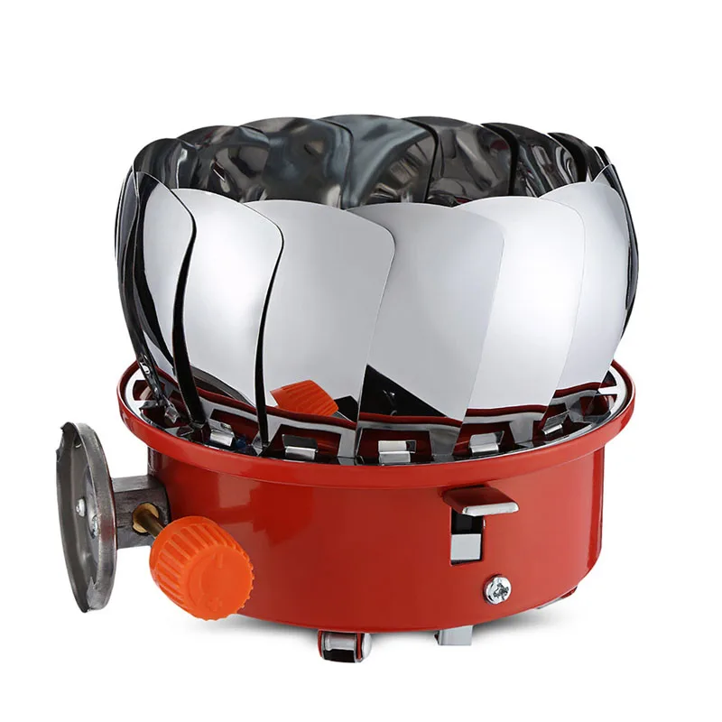 Mini riscaldatore pieghevole portatile da esterno campeggio bruciatore di loto fornello da cucina riscaldamento pieghevole Furance testa carta fornello a gas a prova di vento 2