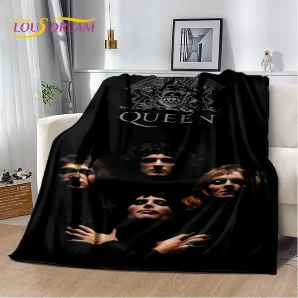 Coperta morbida in peluche Freddie Mercury Queen-Rock-Band, coperta in flanella per soggiorno, camera da letto, divano letto, copertura da picnic 3
