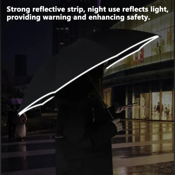 Ombrello di protezione solare completamente automatico Ombrello impermeabile pieghevole con torcia a LED Parasole UV Resistenza al vento antipioggia 4