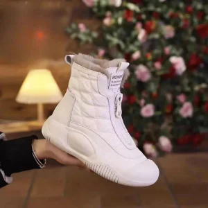 Scarpe da donna calde Cerniera Fondo spesso Scarpe in cotone Stivali da neve alti 2025 Inverno Nuovo velluto addensato 1