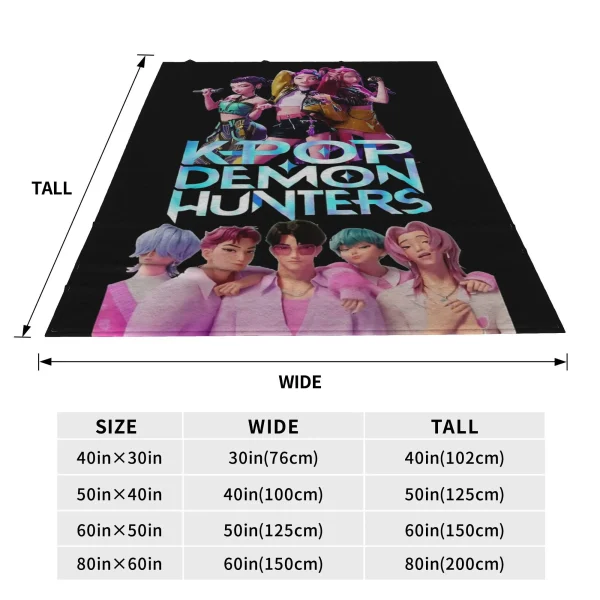 Huntrix & saja ragazzi Coperta di flanella Kpop Demon Hunters Coperte vintage per divano letto Copriletti 200x150 cm, 5