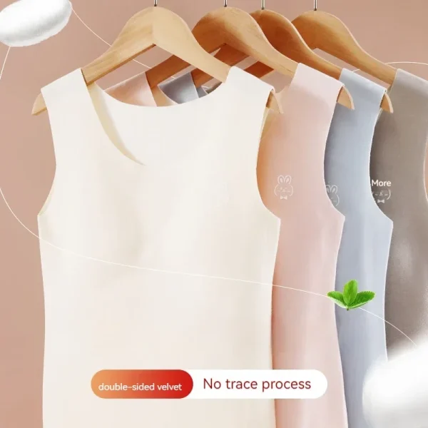 Canotta calda in velluto autunno inverno per il periodo di sviluppo giovanile Ragazze senza reggiseno Canotta Abbigliamento per ragazza per bambini Reggiseno per abbigliamento termico 2