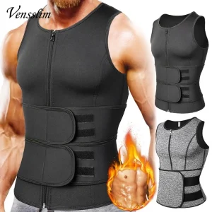 Vensslim Uomo Body Shaper Vita Trainer Gilet Camicia dimagrante Sauna Sudore Compressione Canottiera Shapewear Bruciagrassi Allenamento Top 1