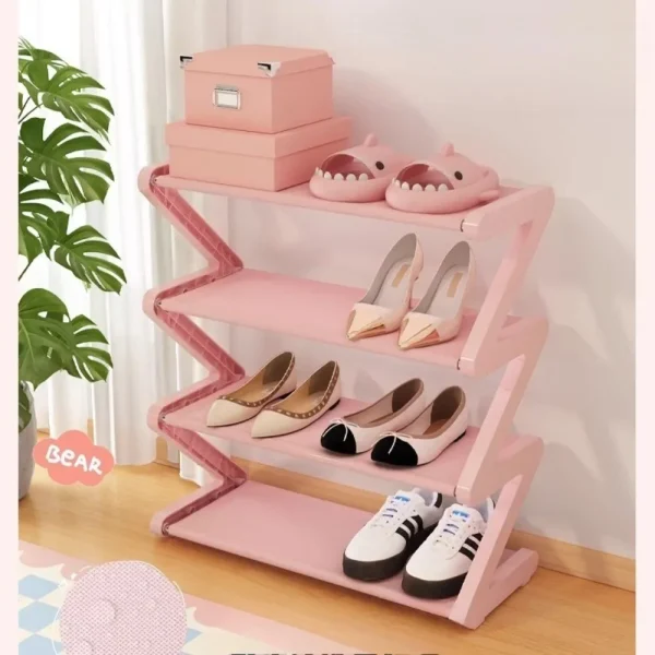 Scarpiera creativa a forma di Z, semplice scarpiera per la casa, scarpiera con assemblaggio multistrato per riporre le scarpe dei dormitori 3