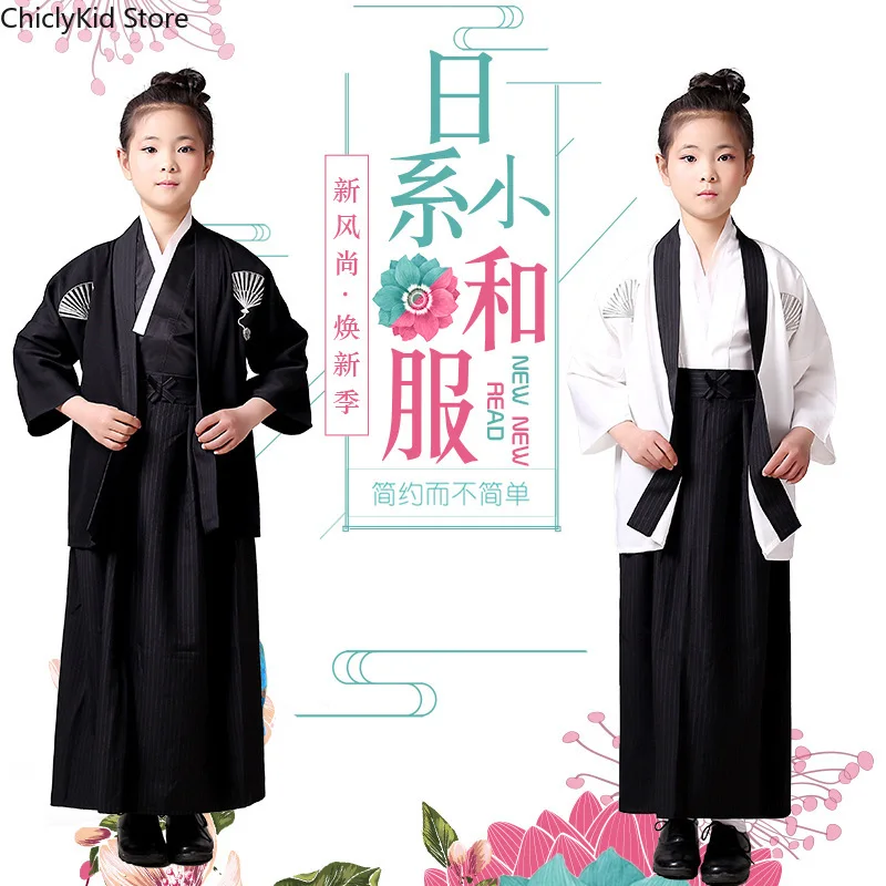Set di abbigliamento per bambini Kimono tradizionale per ragazzi Costumi giapponesi per bambini Abiti da samurai per bambini 2 colori 5-15 anni 6