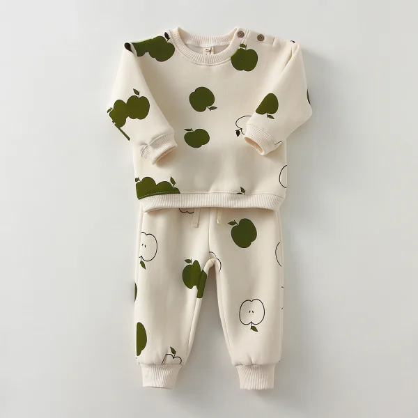 Set di vestiti per bambini per bambini Primavera Autunno Abiti in pile Maglione per bambini Top + Pantaloni 2 pezzi Vestiti per bambini per bambini 6