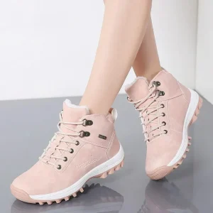 Nuovi stivali da donna invernali di alta qualità in pelliccia calda Sneakers in peluche da donna stivali da neve alla caviglia da donna scarpe da donna stringate Zapatos De Mujer 1