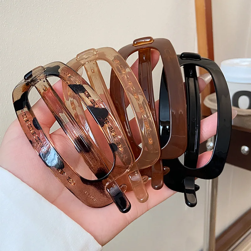 Eleganti semplici fermagli per capelli ovali vuoti coreani fermagli per capelli spessi mollette forcine per donne accessori per capelli copricapo per ragazze regali 2