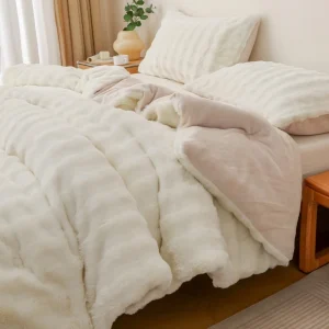 Piumini Trapunte Set Per L'inverno Trapunte + Federa, Pelliccia di Coniglio Artificiale Biancheria Da Letto In Flanella US Double King Trapunta Per La Casa Trasporto di Goccia 1