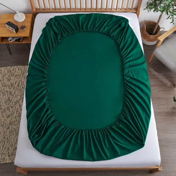 Lenzuolo con angoli in cotone con fasce elastiche Coprimaterassi regolabili antiscivolo per letto singolo matrimoniale king size, 140/160/200 cm 6