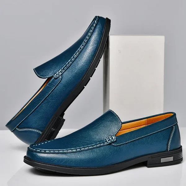Scarpe da uomo in vera pelle Slip on Office Scarpe formali da uomo Abito da festa di nozze Calzature Breath Driving Mocassini pigri Mocassini 2