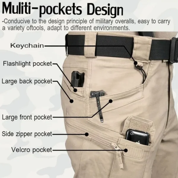 Pantaloni cargo tattici da uomo 6XL Plus Size Pantaloni sportivi casual da esterno Escursionismo Pesca Pantaloni multitasche impermeabili da uomo 3