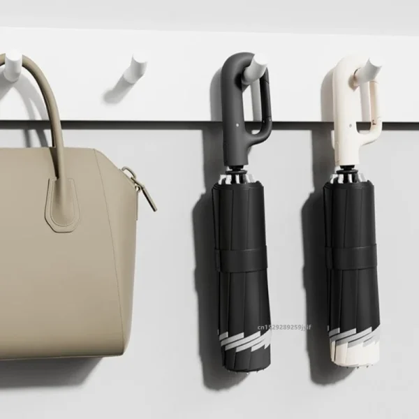 Ombrello da donna per uomo Ombrello pieghevole inverso automatico a 32 ossa con fibbia ad anello Ombrelli UV per sole e pioggia per viaggi in auto 6