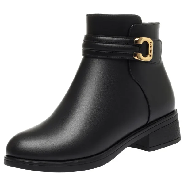 Fondo morbido antiscivolo Keep WarmWomen Leather Pu caviglia scarpe da passeggio in gomma impermeabile ragazze Fashion Ladies Winter Short Boots 5
