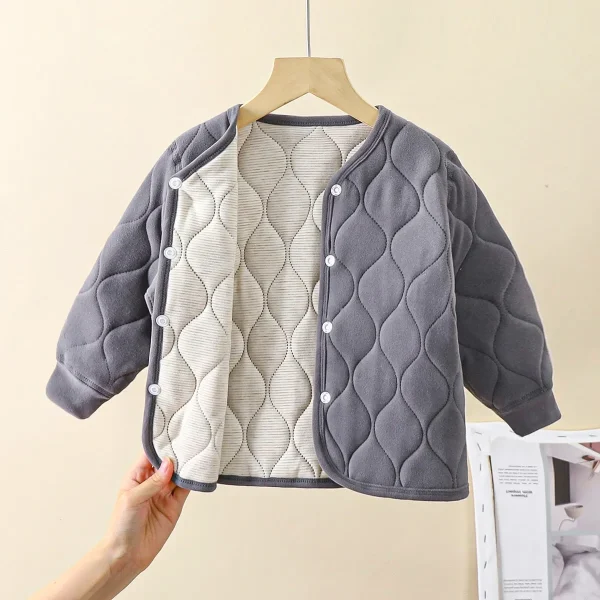 Per bambini caldo autunno inverno nuovi ragazzi giacca trapuntata a tre strati per ragazze addensata vestiti di cotone abbigliamento per bambini 4