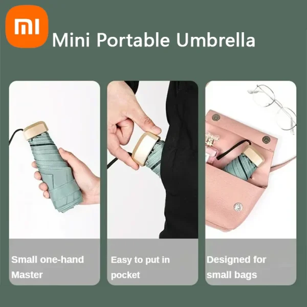 Xiaomi Outdoor Mini Sun Umbrella UV Protection Ultralight Folding Five-fold Umbrella Sunshade Capsule Umbrella UPF50+ 우산 2