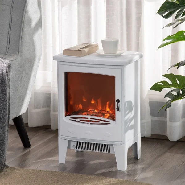 Camino elettrico HOMCOM 900/1800W fiamma simulata e termostato 39x26x54,8 cm 1