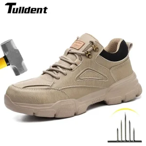 Scarpe antinfortunistiche di alta qualità da uomo scarpe da ginnastica da lavoro con fibbia rotante in filo d'acciaio scarpe indistruttibili scarpe da lavoro antiperforazione antiurto 1
