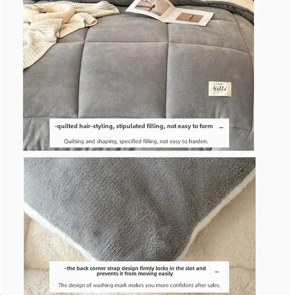 Coperta trapuntata invernale Double Sided Velluto Agnello Cashmere Trapunte per letto matrimoniale King Queen Piumino per letto full size Addensare Piumino Core 5