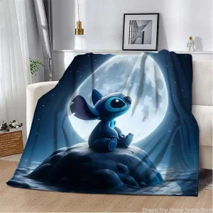Coperta Disney Cartoon Stitch, soffice coperta in pile di flanella per camera da letto, divano letto, picnic, viaggio, ufficio, coperta per bambini 1