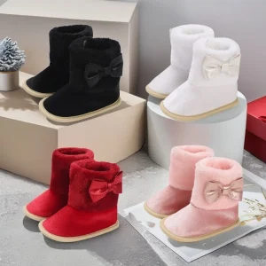 Scarpe autunnali e invernali in cotone con stivali da neve in velluto 0-1 anni Neonati e ragazze Scarpe calde per bambini Scarpe con suola morbida Sneakers 1