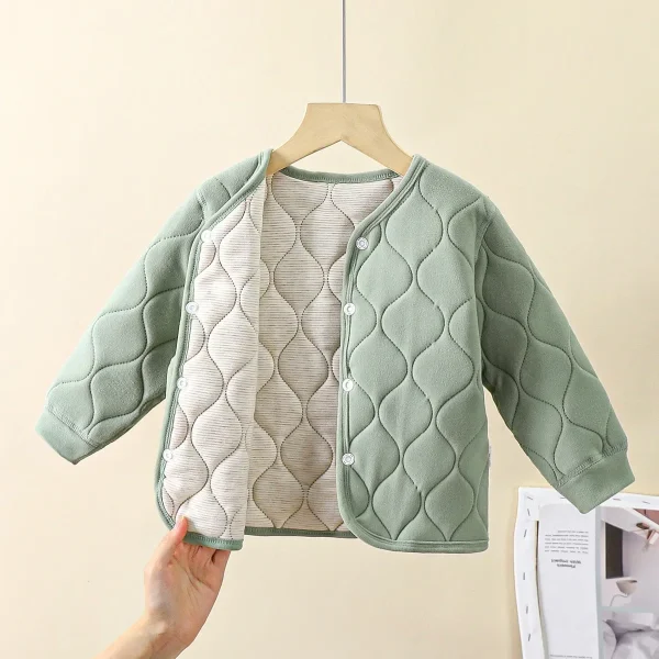 Per bambini caldo autunno inverno nuovi ragazzi giacca trapuntata a tre strati per ragazze addensata vestiti di cotone abbigliamento per bambini 5
