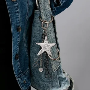 Portachiavi moda Punk Y2K Stella marina Portachiavi geometrici Borsa da donna Ciondolo Gingillo Portachiavi per auto da ragazza Anello Accessori a catena 1