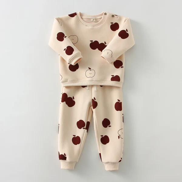 Set di vestiti per bambini per bambini Primavera Autunno Abiti in pile Maglione per bambini Top + Pantaloni 2 pezzi Vestiti per bambini per bambini 4