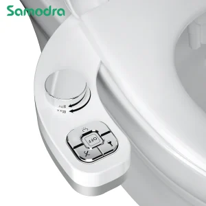 SAMODRA Button Bidet - Doppio ugello non elettrico autopulente (lavaggio frontale e posteriore) Attacco per sedile WC per bidet d'acqua dolce 1