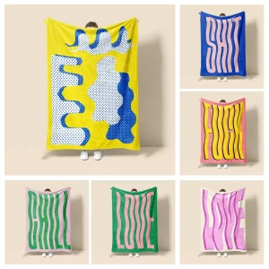 Morandi Coperta colorata Abstract Botanical Graffiti Design Scandinavo Minimalista Coperta per divano Cafe Home Doppio scopo 1