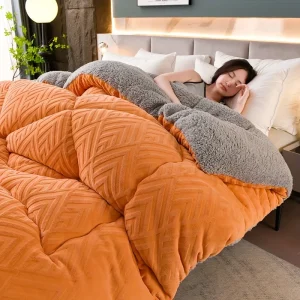 Biancheria da letto invernale Coperta trapuntata spessa Trapunta calda in pile di flanella ispessita per le notti fredde Set piumini da letto Trapunte le coperte 1