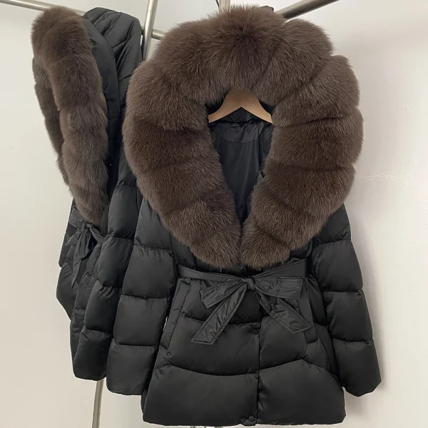 OFTBUY Di Lusso Grande Argento Naturale Pelliccia di Volpe Con Cappuccio Spessore Caldo Parka Femminile Impermeabile 2025 Inverno 90% Piumino D'anatra Delle Donne 3