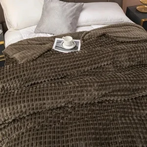 Una coperta da letto in velluto di latte a quadretti, bambini, adulti, inverno caldo, tinta unita resistente, divano, comoda trapunta in morbido velluto corallo 1