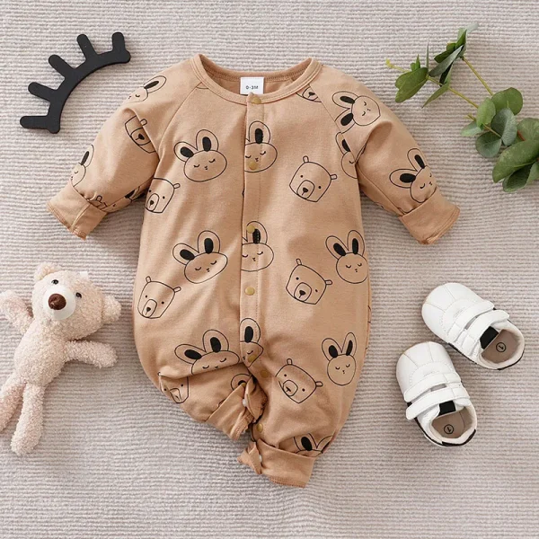 Baby Boys Girls Outfit Infant Cartoon Bear Clothes Toddler tutina Costume pagliaccetto tuta 0-18 mesi manica lunga neonato Trendy 1