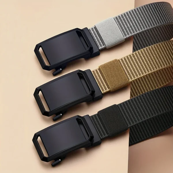 Nuova cintura con fibbia automatica, cintura per pantaloni da allenamento militare all'aperto casual da lavoro tattico in tela per uomo 4