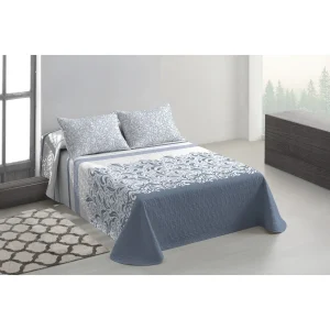 Copriletto Bouti reversibile RedHer+Home Valencia Blue Romanes liscio o stampato, copriletto 100% poliestere. Sottile, extra morbido e leggero. 90/135/150 cm 1