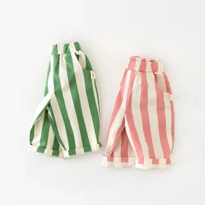 2024 primavera ragazzo ragazza bambini pantaloni Casual strappati larghi tasche per bambini pantaloni moda bambino pantaloni in cotone all'aperto Costume da bambino 1