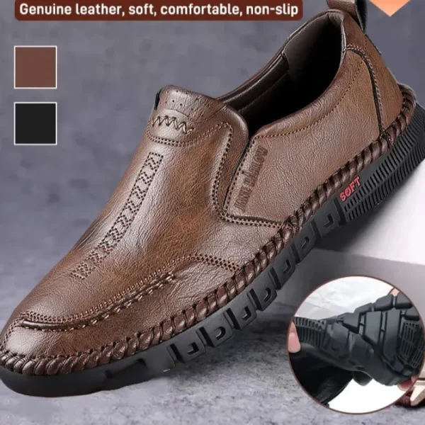 Scarpe slip-on da uomo in vera pelle cucite a mano Occasioni formali da lavoro Calzature per feste di matrimonio Scarpe da tavolo ufficiali per il tempo libero 2