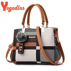Yogodlns nuova borsa di lusso da donna cuciture borse a tracolla selvagge borsa a tracolla scozzese di marca di marca borse da donna femminili 1
