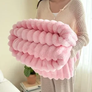 Materiale addensato adatto per la camera da letto 1 pezzo di coperta di peluche con termini larghi, coperta di flanella multifunzionale in tinta unita 1