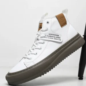 Scarpe da uomo Autunno e Inverno Nuove scarpe bianche Scarpe da ginnastica di moda Sport Scarpe alte alla moda Scarpe casual da lavoro traspiranti con suola spessa Scarpe casual da esterno 1